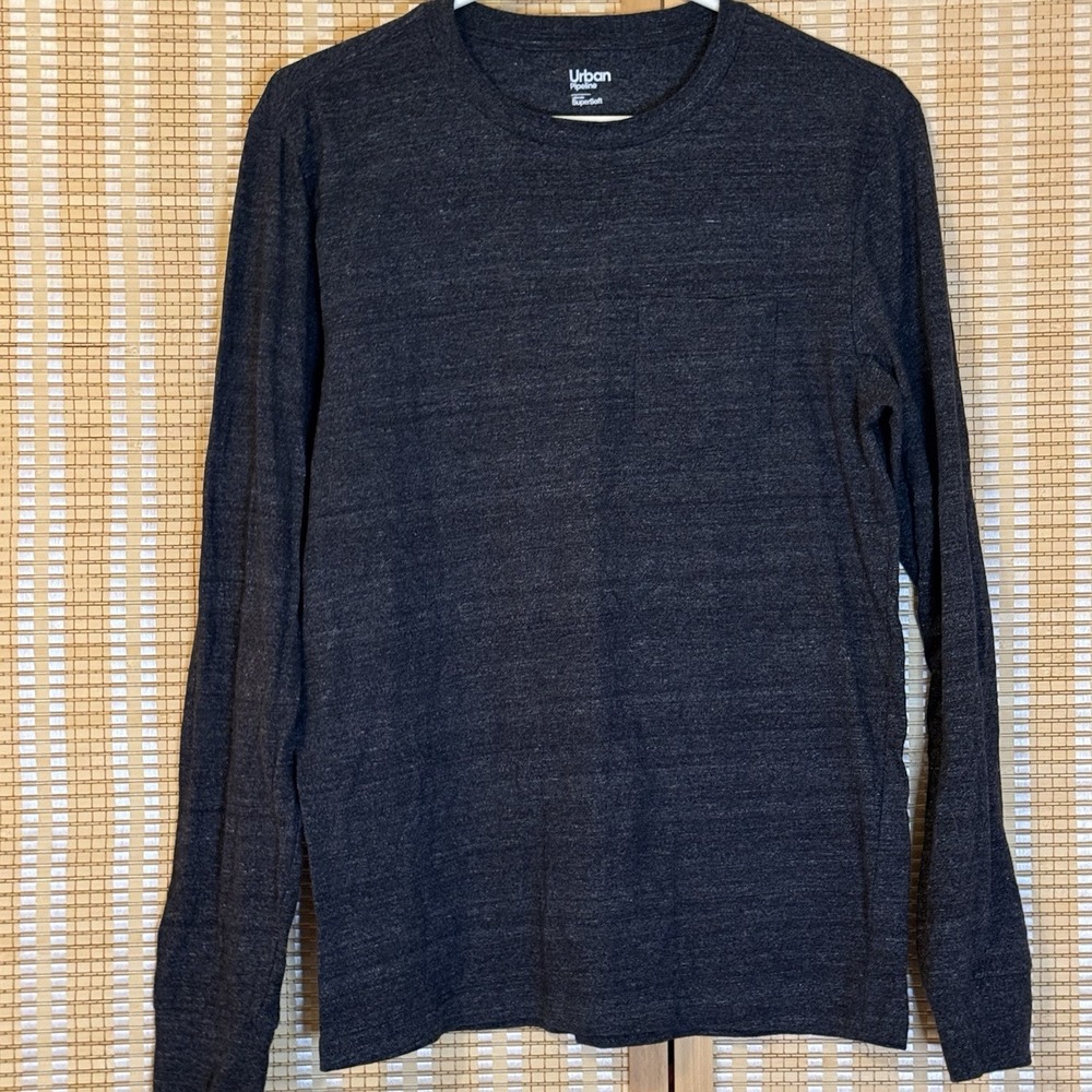 Urban Pipeline Mens S Ultimate Supersoft  Long Sleeve T-Shirt Heather Activewear